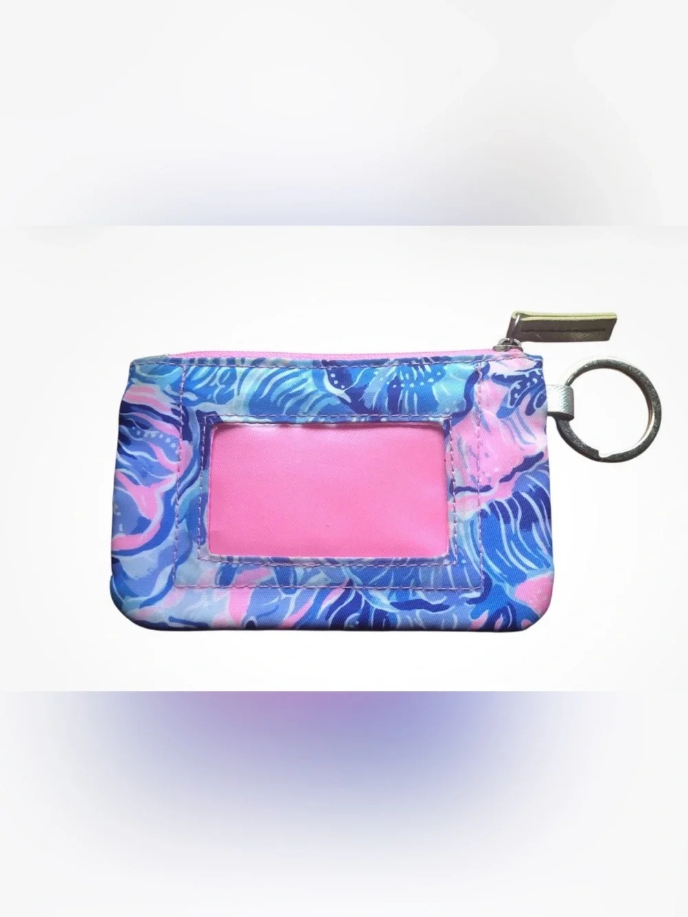 Lilly Pulitzer Pink and Blue Coral Print Card & Key Holder